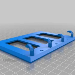 3-gang Decora wall plate with 4 key hooks