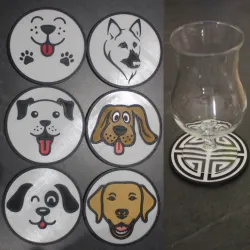 6 Coaster Animal Dog