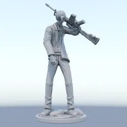 aki hayakawa gun devil 3d print model from chainsaw man