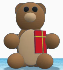 bear figurine with gift