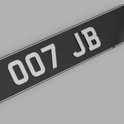 Bond car UK number plate (scale)