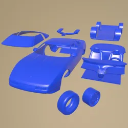 Chevrolet Corvette C4 1996  PRINTABLE CAR IN SEPARATE PARTS