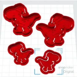 Christmas T-Rex Polymer Clay Cookie Cutter Mini