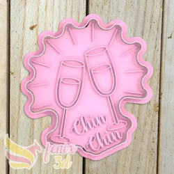 Cookie cutter Champagne glasses toasting