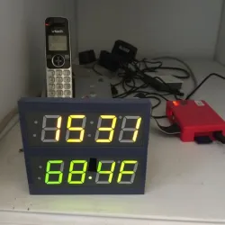 Dual 1.2" LED Four (4) Digit Seven (7) Segment display with backpack panel  (Adafruit)