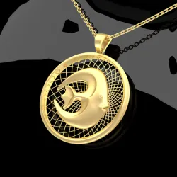 Fish Sculpture Pendant Jewelry Gold 3D print model