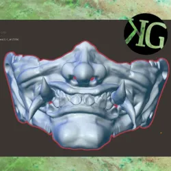 KG Customs & Creations Oni Mask / Half Samurai Mask