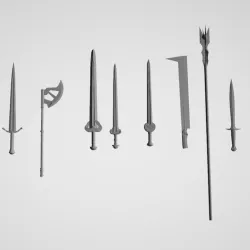 Lord of the Rings Weapon Pack Low Poly