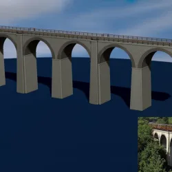 Model bridge, H0 scale trains, reproduction viaduct of Cansano (AQ) Italy File STL-OBJ for 3D Printer
