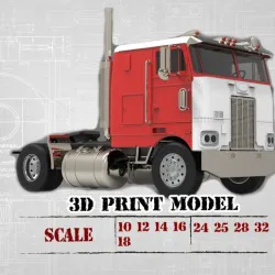 Old American Semi Truck Model Kit 3D printing STL print