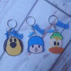 Pocoyo, Lula and Pato keychains