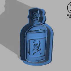 Poison Bottle Halloween FONDANT AND COOKIE CUTTER and Stamp FOR BAKING