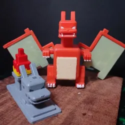 Pokemon Quest Charizard and Charizard stone seat