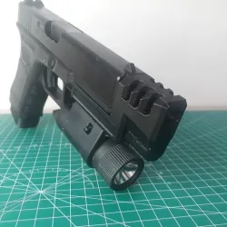 Railed Compensator for Glock 17/18 Airsoft GBB Pistol - Type D