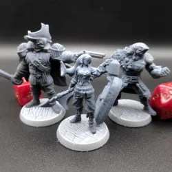 Shark Pirates Miniatures - 3 Models and Pre-supported