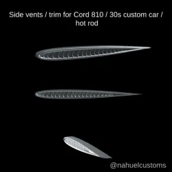Side vents / trim for Cord 810 / 30s custom car / hot rod