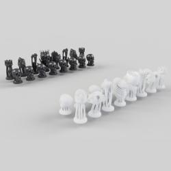 Skeleton Chess [SET] - Free 3D Model | STLFinder