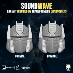 Soundwave Fan Art Head for action figures