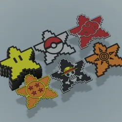 Stars for christmas anime  6 models Pack (3d print)