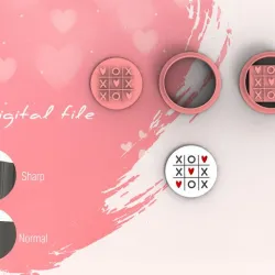 Tic Tac Toe Valentine Polymer Clay Cutters | Digital STL File | 4 Sizes | 2 Cutter Versions