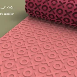 TIC TAC TOE Valetnine| Seamless Polymer Clay Texture Roller | Digital STL File