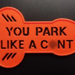 YOU PARK LIKE A C*NT parking card / ice scraper