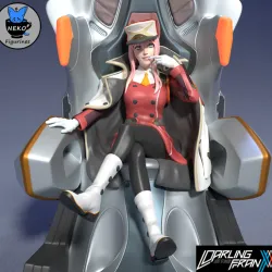 ZeroTwo- STL Darling In The Franxx Anime Figurine for 3D Printing