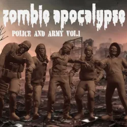Zombie apocalypse, police and army zombies