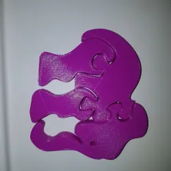 3D printed Puzzle, Elephant