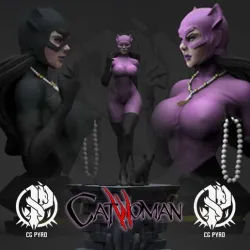 Catwoman from Batman STL files for 3d printing DC Comics fanart by CG Pyro