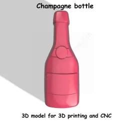 Champagne bottle Stl File