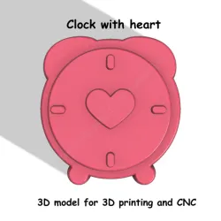 Clock with heart Stl File
