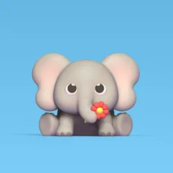 Elephant With Flower
