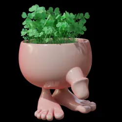 GARDEN POT WITH HUMAN FEET AND PENIS ♂