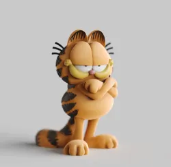 Garfield- Christmas - cat-standing pose-FANART FIGURINE
