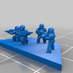 Half-Hex Infantry Stands (4person, Rfl/Rfl+LAW)