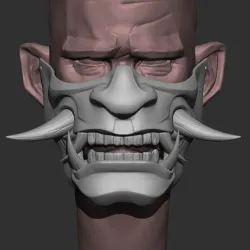 Half Samurai Mask 3D print model