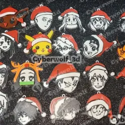 keychain / keychain ,20 ANIME CHRISTMAS DESIGNS