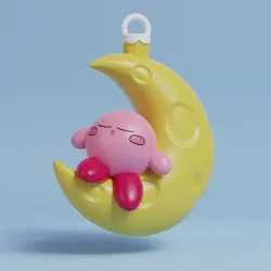 Kirby Sleeping Moon Christmas Ornament