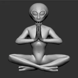 Meditation Alien with Prayer Hands