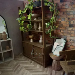 MINIATURE FURNITURE | Alonzo Storage Hutch, URBAN OUTFITTERS - INSPIRED 3D MODEL FOR 1:12 DOLLHOUSE