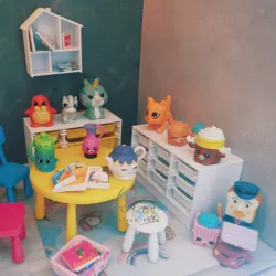 Miniature IKEA-inspired Trofast Storage Box 9 Bins For 1:12 Dollhouse