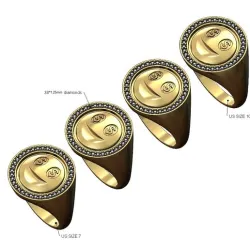 Money smile emoji diamond ring US sizes 7to10 3D print model