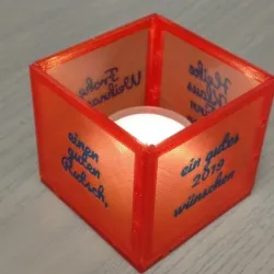 pluggable tea light candle, customizable text