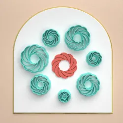 POLYMER CLAY CUTTERS CHRISTMAS WREATH 7 size/EULITEC.COM/CC/COPYRIGHTED LICENSE