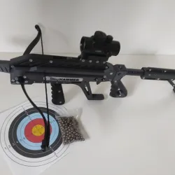 SlingHAMMER - repeating Crossbow Pistol for 6mm 8mm 10mm or 12mm Steel Balls