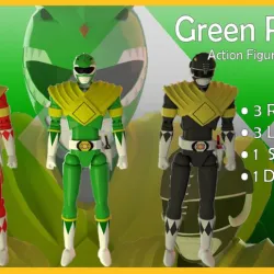 Super rangers Green ranger Action figure  ( 3 pack )