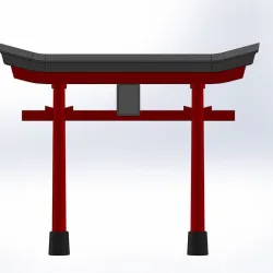 Torii Gate Japanese Miniature Diorama
