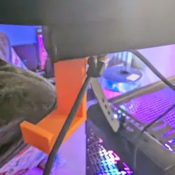 Under Desk Hook - headset holder with cable management