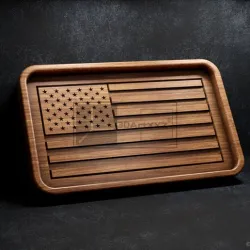 US Flag Tray - CNC Files for Wood (svg, dxf, eps, ai, pdf)
